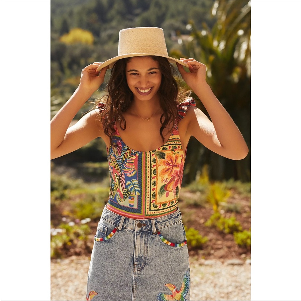 Farm Rio Denim Mini Skirt - Picture 5 of 12